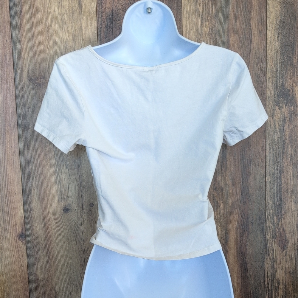 H&M Divided White U Neck Crop Top L          T143 - Picture 3 of 5